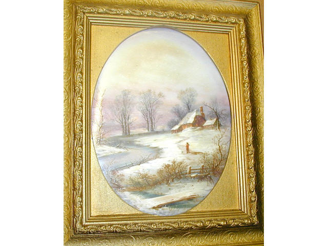 An English porcelain plaque,