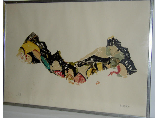 Malcolm Morley (b. 1931) British, Celluloid; landscapeboth signed with initials, dated '74 and numbered 11/100 in pencil, lithograph printed in colours, on wove, I. 72 x 101.5cm, a pair (2).