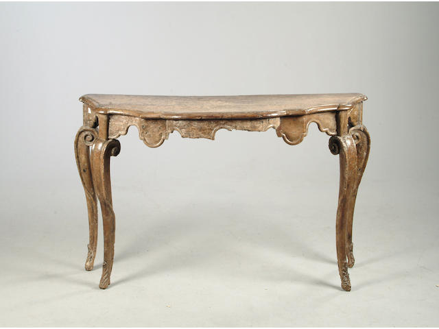 An Italian 18th century walnut console table