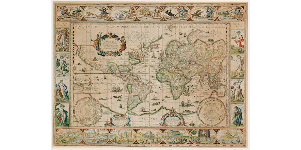 WORLD BLAEU (WILLEM) Nova Totius Terrarum Orbis Geographica Ac Hydrographica Tabula