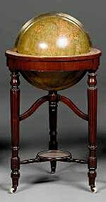 An 18-Inch Johnston Terrestrial Library Globe, English, globe late 19th century, stand early 19th century,