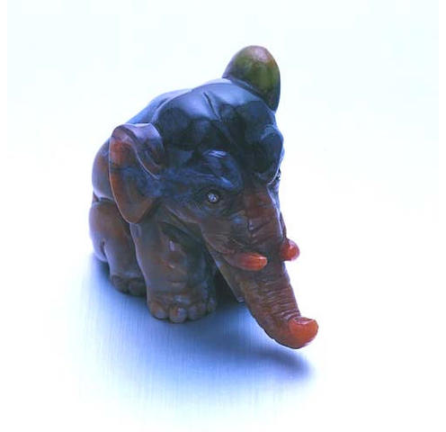 A carved chalcedony elephant by Faberg&#233;