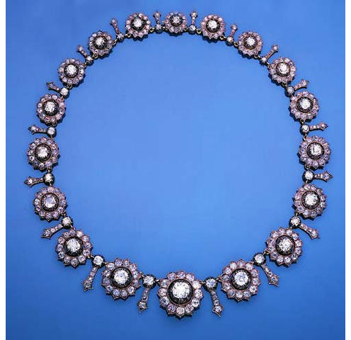 A late 19th century diamond necklace