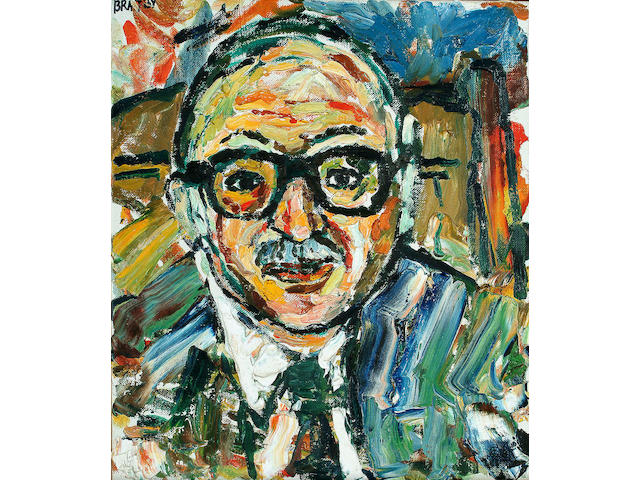 John Bratby (British, 1928-1992), Portrait of Sir Mark Henia, 41 x 35.5cm.
