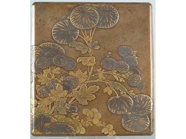 A Japanese square lacquer Suzuribako
