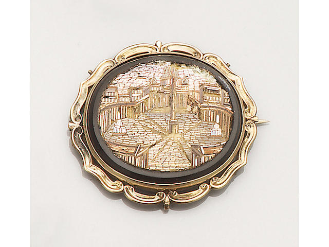 A 19th century micro-mosaic brooch