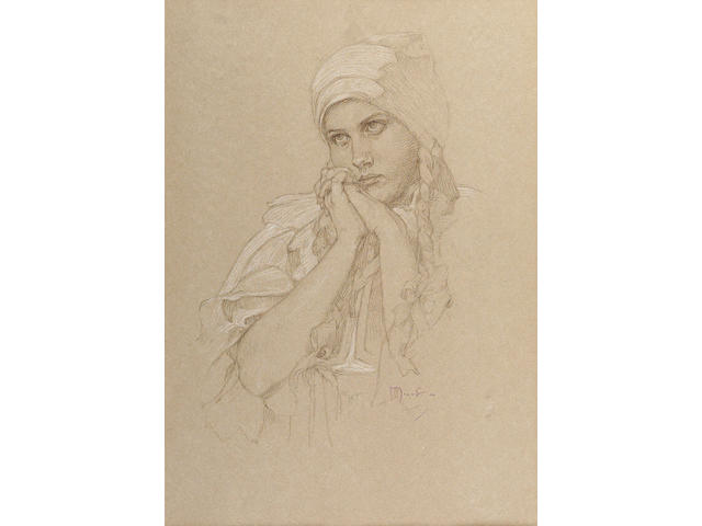 Alphons Mucha 'Contemplation' 30.5cm x 21cm