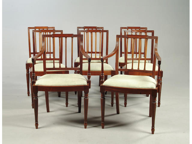 A Set of eight Sheraton style mahogany chairs