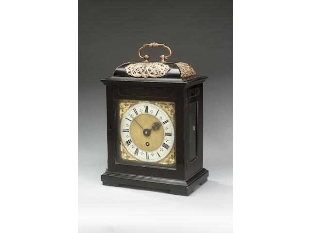 A fine and rare quarter repeating ebony veneered bracket timepiece John Knibb, Oxon Fecit