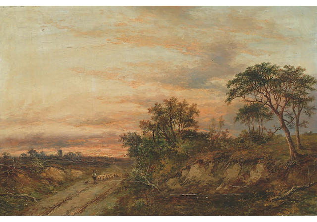 Joseph Thors (fl.1863-1900) 'View in the Yorkshire moors' 40 x 61cm