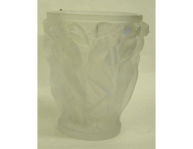 A contemporary Lalique vase 'Bacchantes',