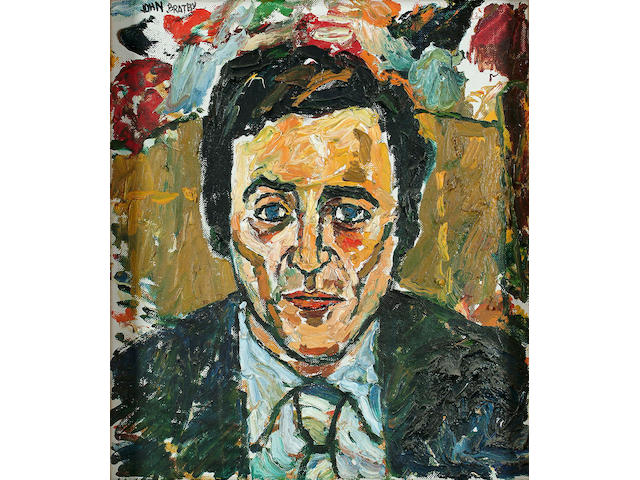 John Bratby (British, 1928-1992), Portrait of John Hansen, singer 40.5 x 35.5cm.