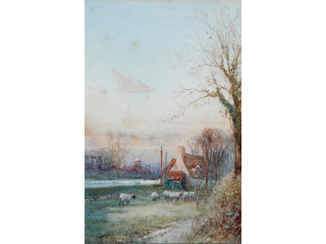 John Reginald Goodman (b.1878) "Late Autumn on the Broads" 23 x 16cm (9 x 6&#188;in), and a companion, a pair. (2)