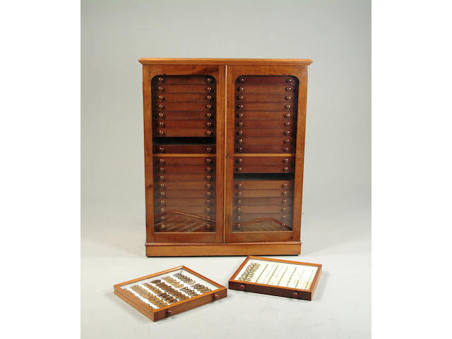 A late Victorian mahogany collectors cabinet