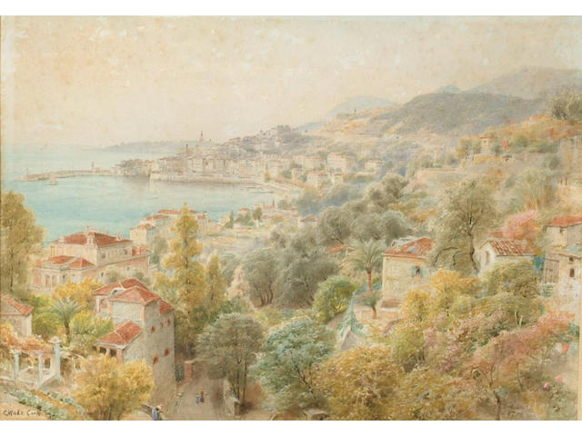 Ebenezer Wake Cook (1843-1926) 'French Reviera', signed and dated '90, watercolour 24 x 32cm