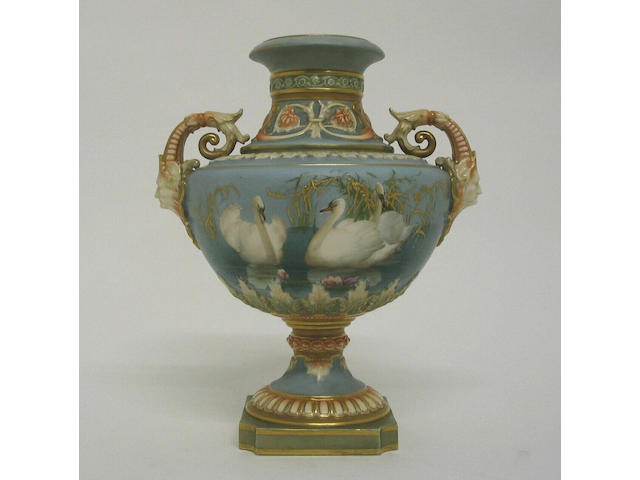 A Royal Worcester vase by Charley Baldwyn,