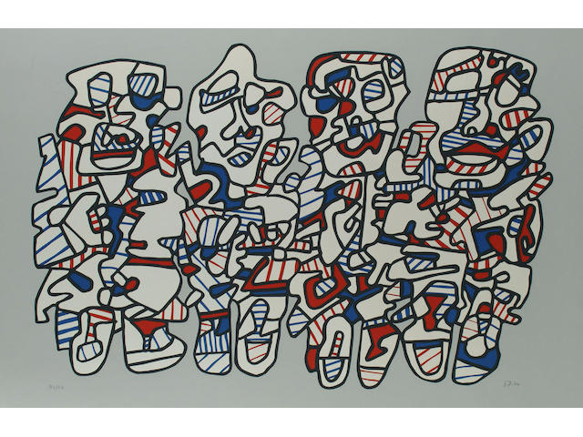 Jean Dubuffet Quatre Personnages unframed
