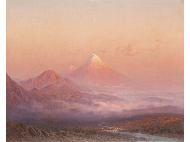 Ilya Nikolaevich Zankovsky, 1843-1917 Sunset over Mount Ararat 55 x 68.5 cm. (21 3/4 x 27 in.)