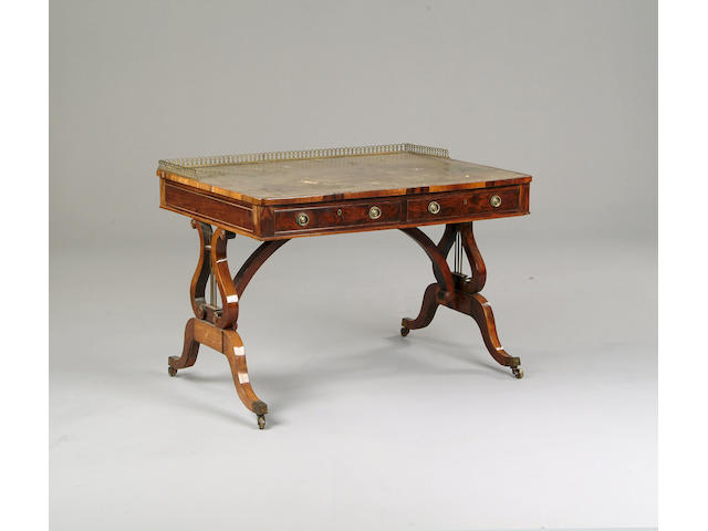 A Regency rosewood writing table