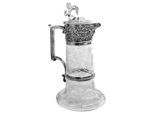 A Victorian claret jug,