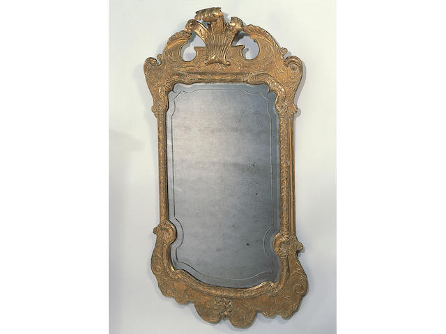 A George I gilded wall mirror