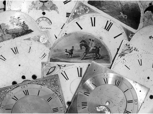 A longcase clock dial,