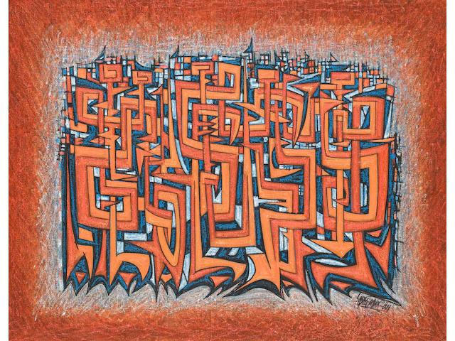 Sadequain (Pakistan, 1937-1987) Seated Figures