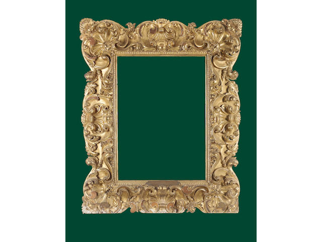 A Florentine 18th Century carved and gilded frame,