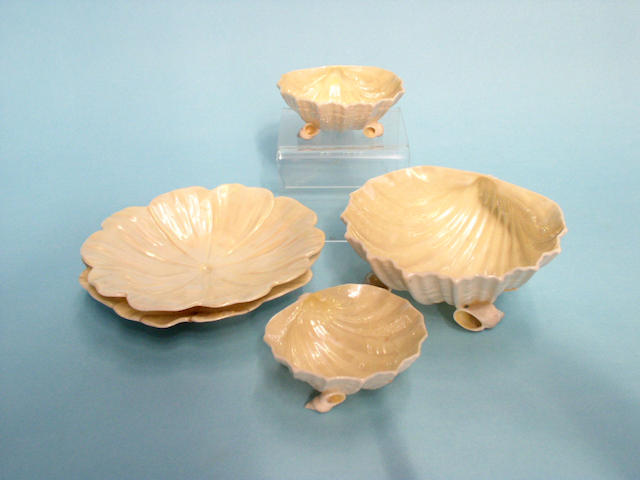 A group of Belleek dishes