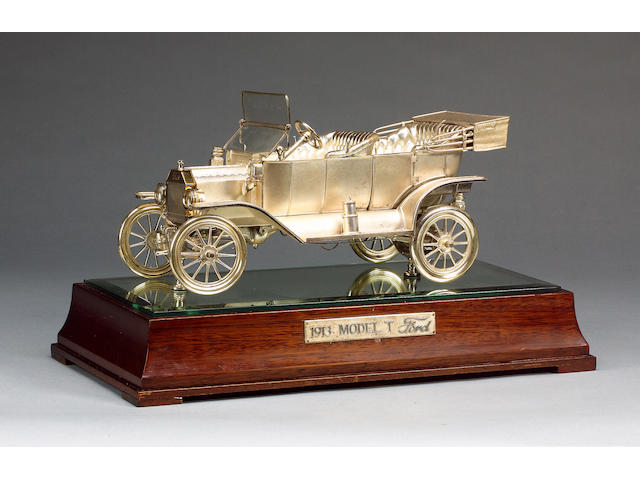A fine Sterling silver Model 'T' Ford by Garrard, 1979,