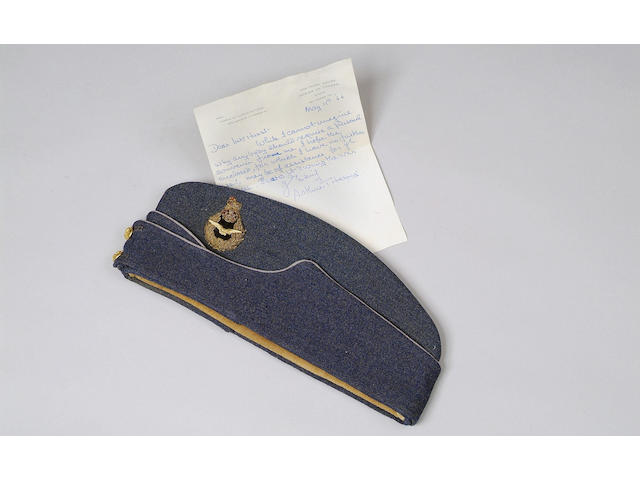 An important Royal Airforce side cap, worn by Marshal of the Air Force, Sir Arthur "Bomber" Harris, during the European conflict of 1939-45. Accompanied by a letter of provenance from Sir Arthur Harris