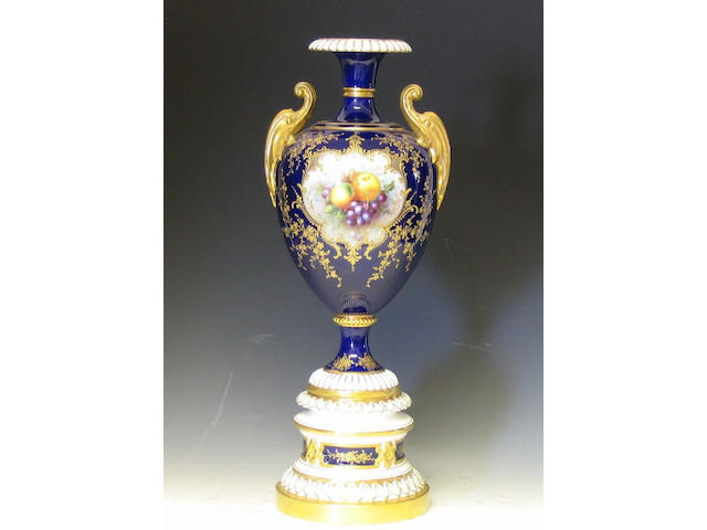 Royal Worcester A large vase by William Hawkins,