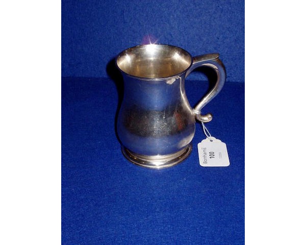 An 18th century Channel Islands silver half pint mug by Thomas David Mauger, Jersey, circa 1750,
