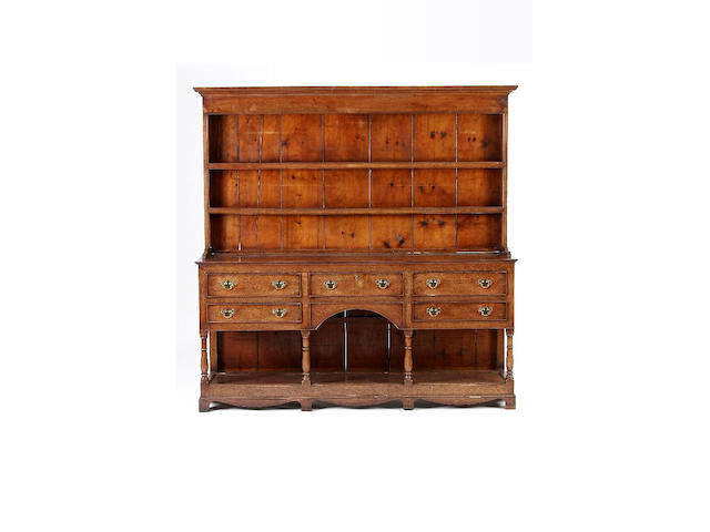 An early 19th Century oak high dresser,