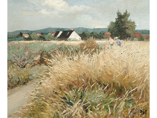 Marcel Dyf (French, 1899-1985) Champs de Bl&#233; 48 x 56cm (19 x 22in)