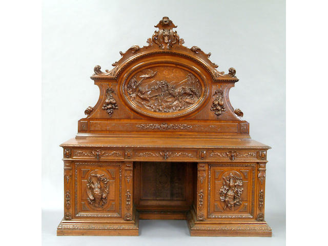 A large Victorian oak sideboard,