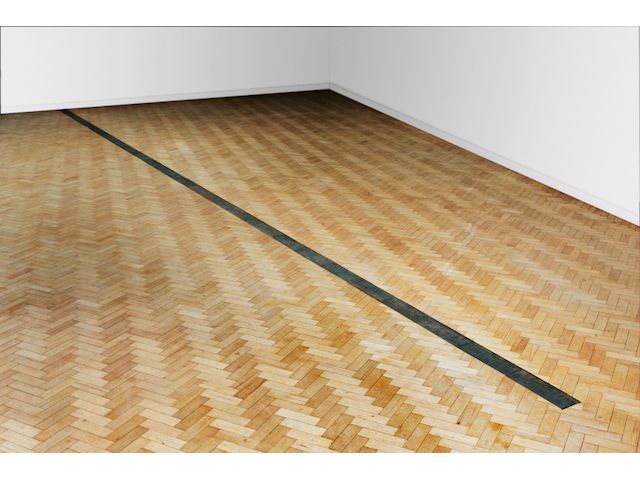 Carl Andre (b.1935) Blue Equivalent (1 Header) / RS#1977-33 each:0.3 x 12.7 x 39.1 cm.(1/8 x 5 x 15 3/8 in.) overall:0.3 x 39.7 x 1190.6 cm. (1/8 x 15 3/8 x 468 3/4 in.)