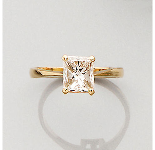 A diamond single-stone ring
