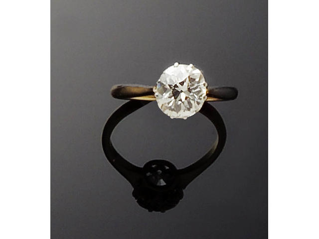 A diamond single-stone ring