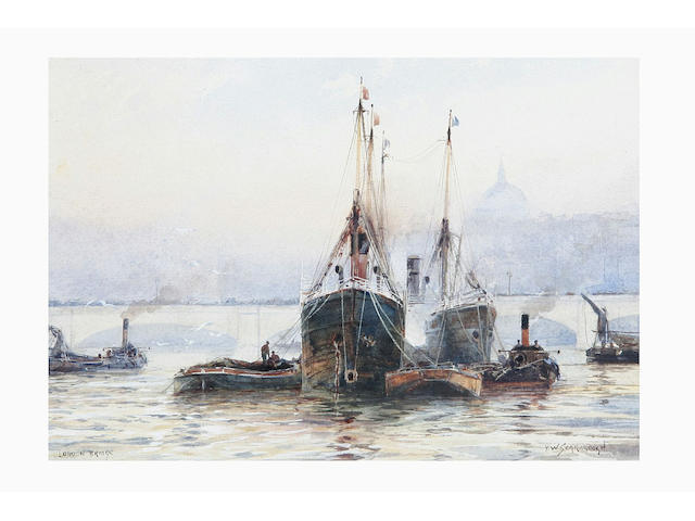 Frank William Scarbrough (fl.1896 - 1939) 'The Tower Bridge, London', and 'London Bridge', 17 x 24.5cm.