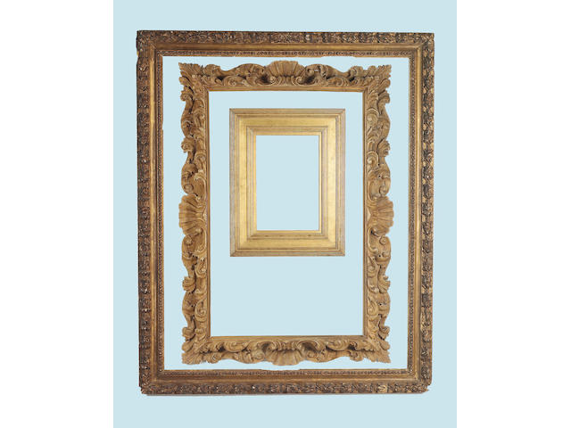An English 17th Century carved and gilded frame,