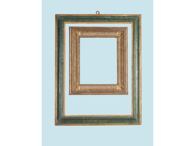 An Italian 17th Century polychromed moulding frame,