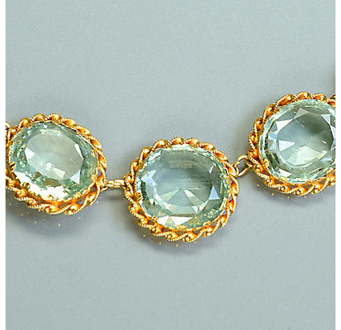 An aquamarine necklace