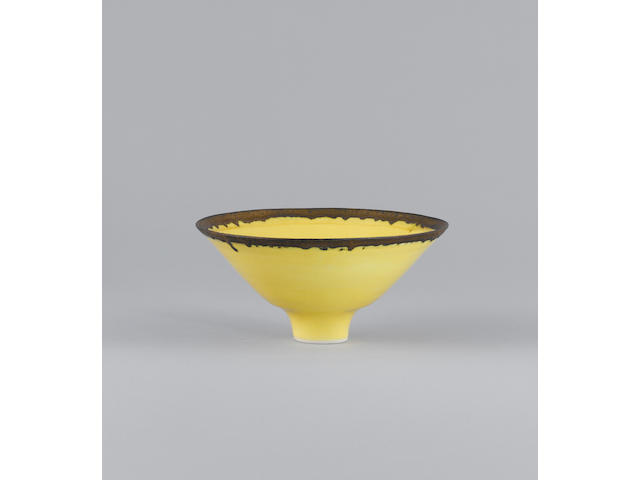 Dame Lucie Rie a very large footed conical Bowl, circa 1978 Diameter 9 5/8in. (24.5cm)