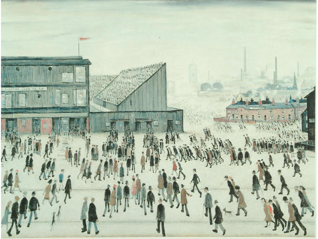 Laurence Stephen Lowry (1880-1976) 'Going to the Match' 52.5 x 68cm.