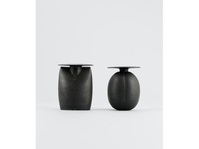 Hans Coper a black burnished 'Plum' Pot, circa 1975 Height 5 5/8in. (14.3cm)
