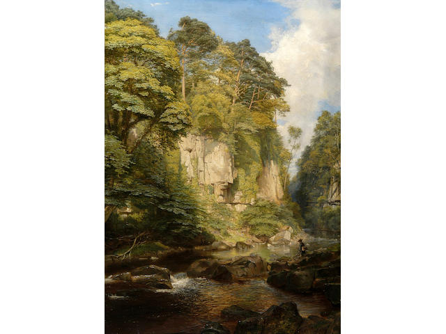 James Trout Walton (1818-1867) "The Greta at Rokeby" 88 x 62cm (34&#189; x 24&#189;in).