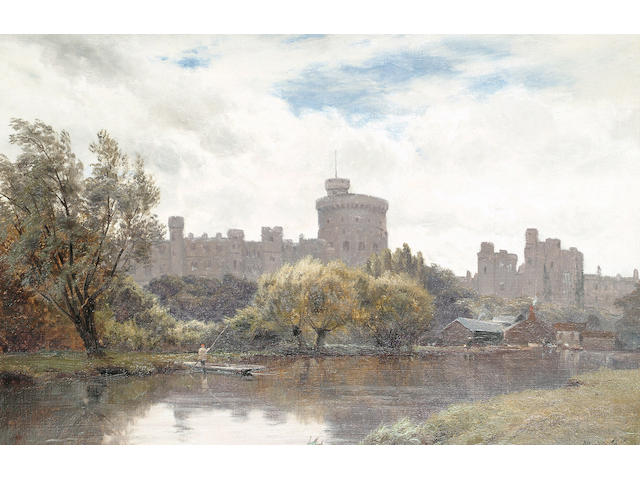 Alfred de Breanski Snr (British, 1852-1928) Windsor Castle from the Thames, 30.5 x 46.7 cm (12 x 18 3/8 in)