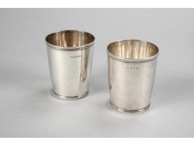 A pair of George III beakers, by Peter & William Bateman, London 1811,
