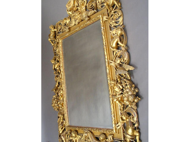 A good and large 19th Century Italian giltwood frame wall mirror